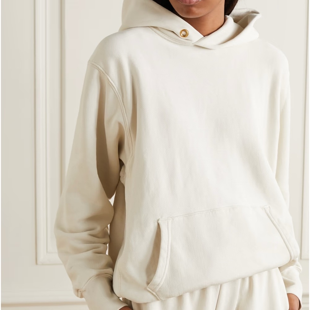 Les Tien Cropped Cotton Hoodie